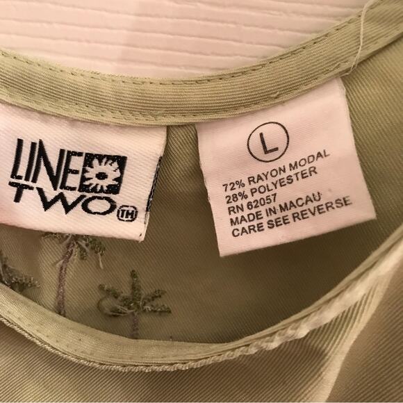 Line Two Palm Tree Sleeveless Dress Size Large - Picture 7 of 8